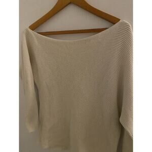 Treasure Bond Slight Off Shoulder Waffle Cotton Top Size M